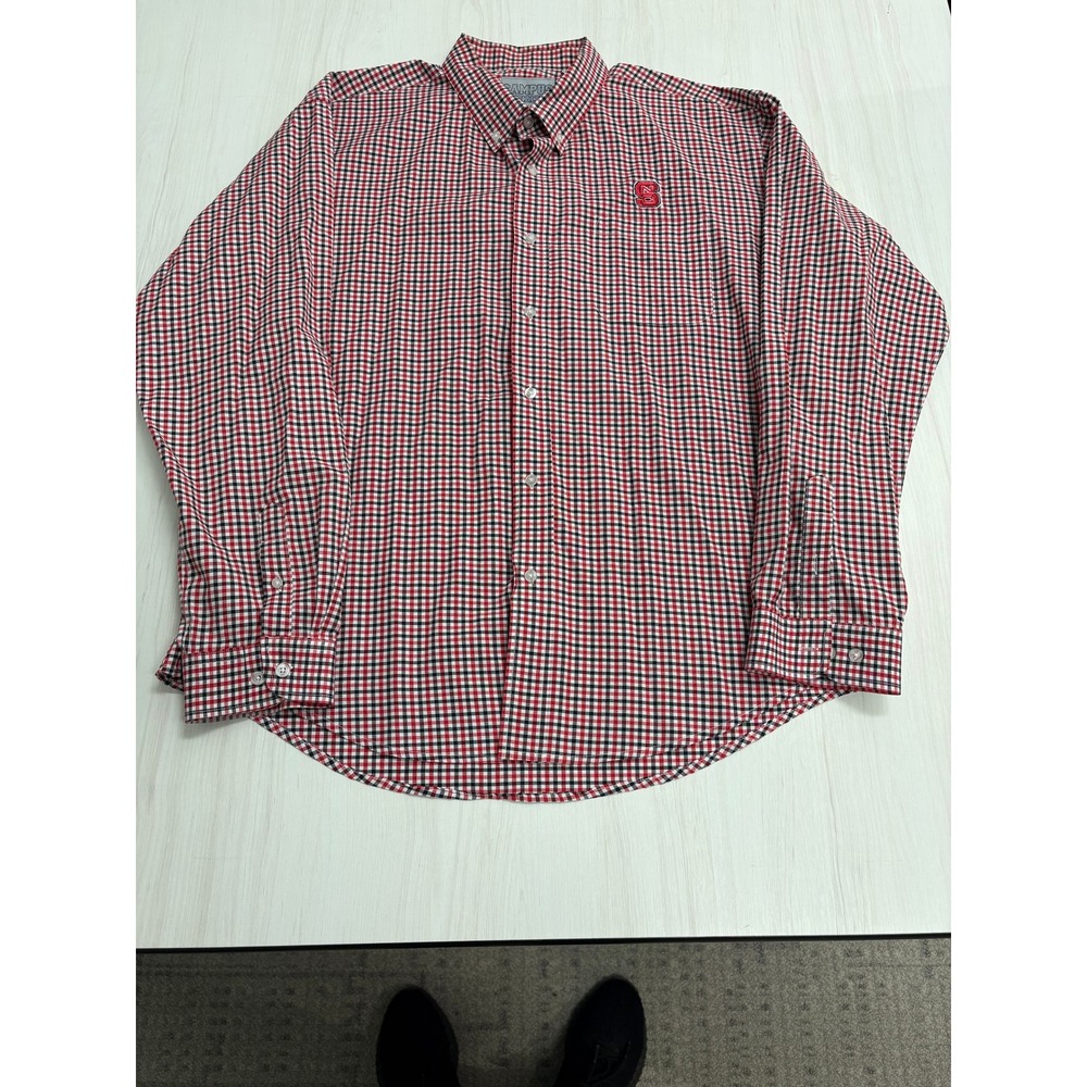 NC State Wolfpack Campus Specialties Button Down Shirt Men's XXL Red Check